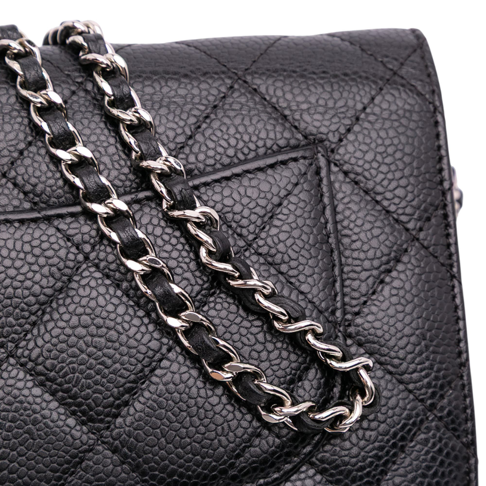 Chanel WOC Caviar Leather Quilted Flap Crossbody Black