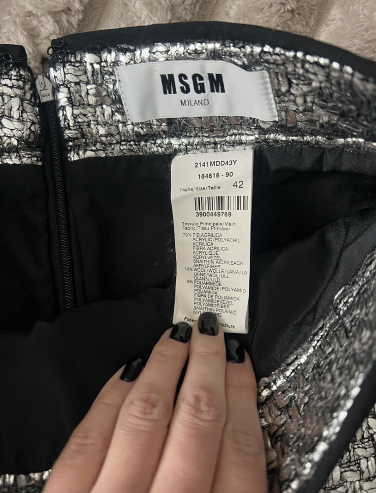 MSGM Silberner Rock Größe M