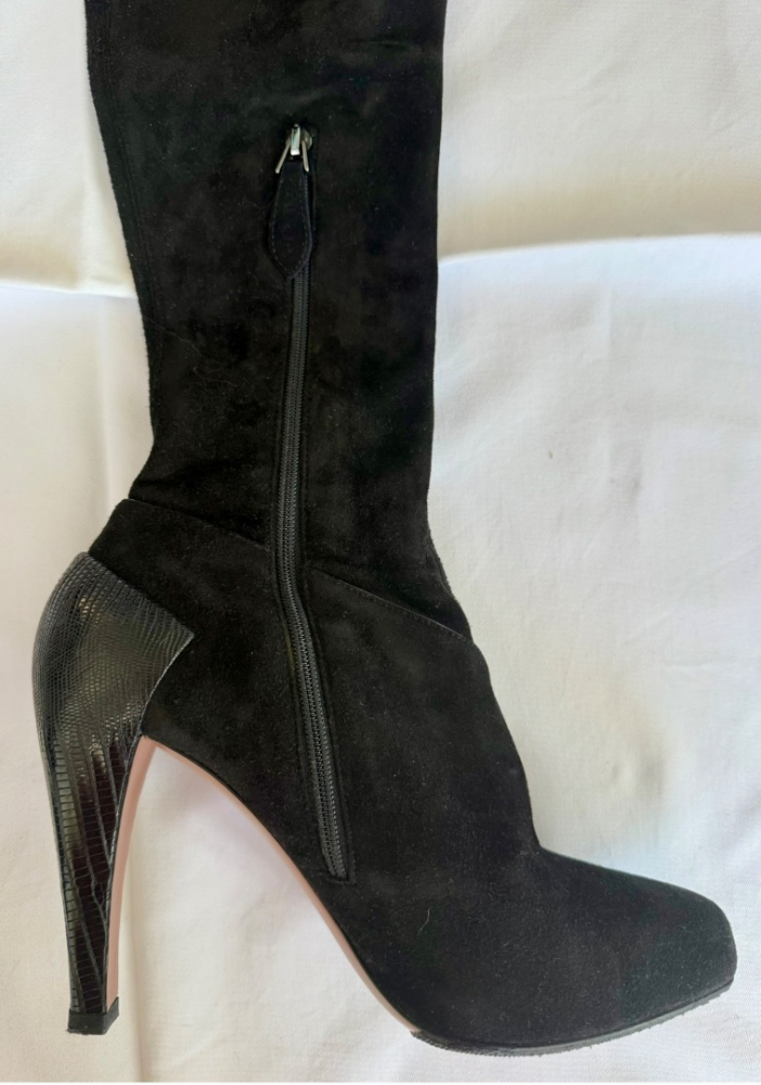 Azzedine Alaïa wildleder-Overknee-Stiefel