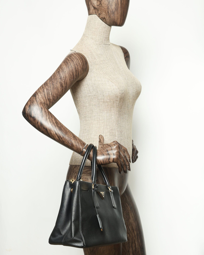 Prada Medium Saffiano Lux Galleria Double Zip Bag