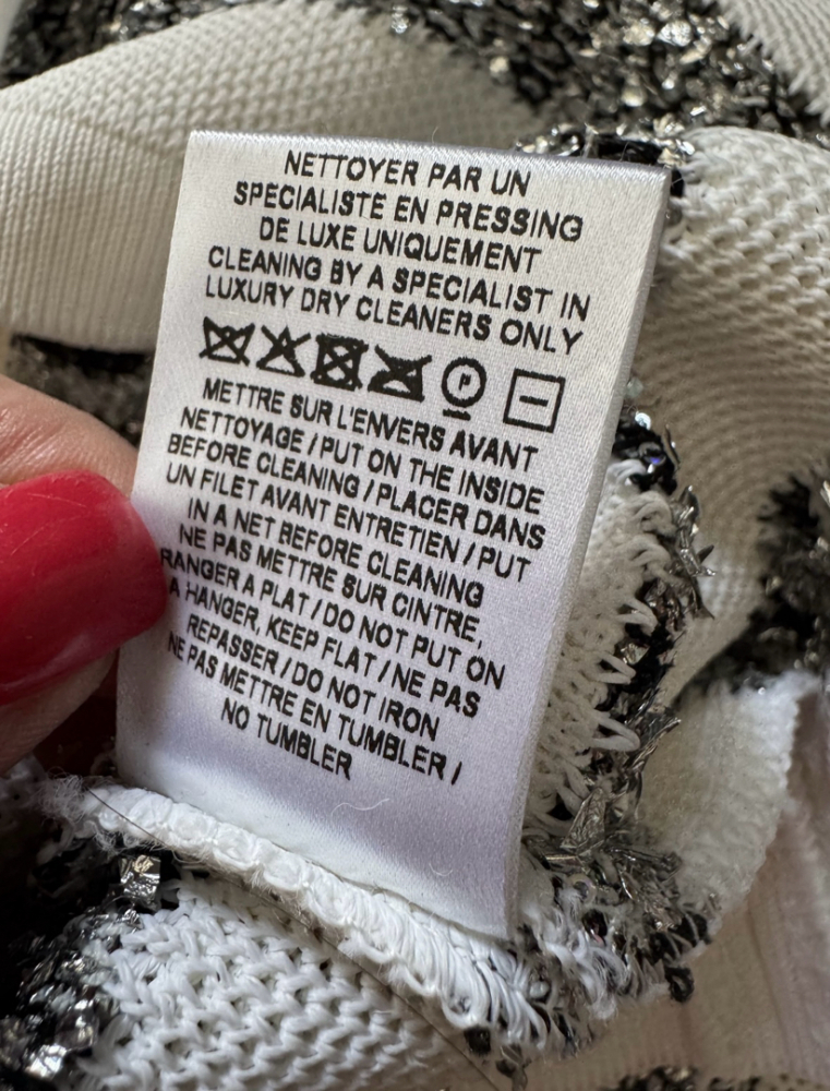 Balmain Striped Tinsel And Open-knit Mini Dress