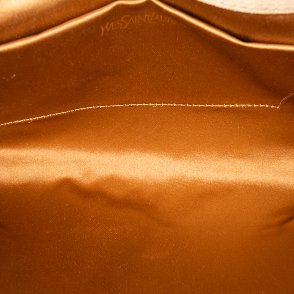 Saint Laurent B Saint Laurent Gold Patent Leather Leather Patent Chyc Ligne Clutch Italy