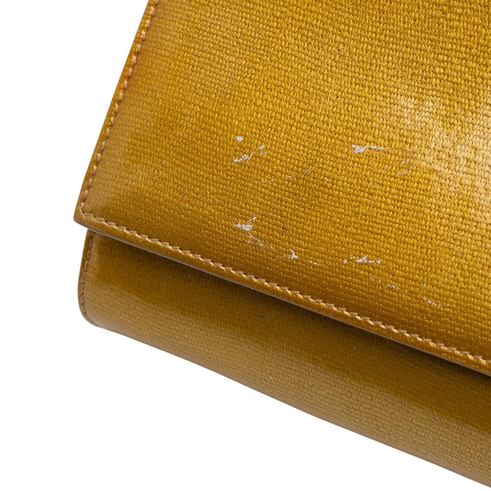 Saint Laurent B Saint Laurent Gold Patent Leather Leather Patent Chyc Ligne Clutch Italy