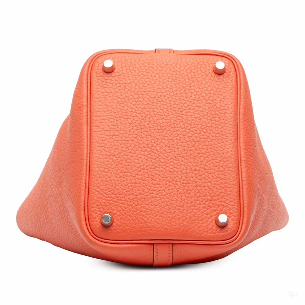 Hermès Picotin 18 Taurillon Clemence Leather Lock Bucket Handbag Orange