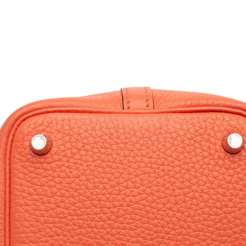 Hermès Picotin 18 Taurillon Clemence Leather Lock Bucket Handbag Orange