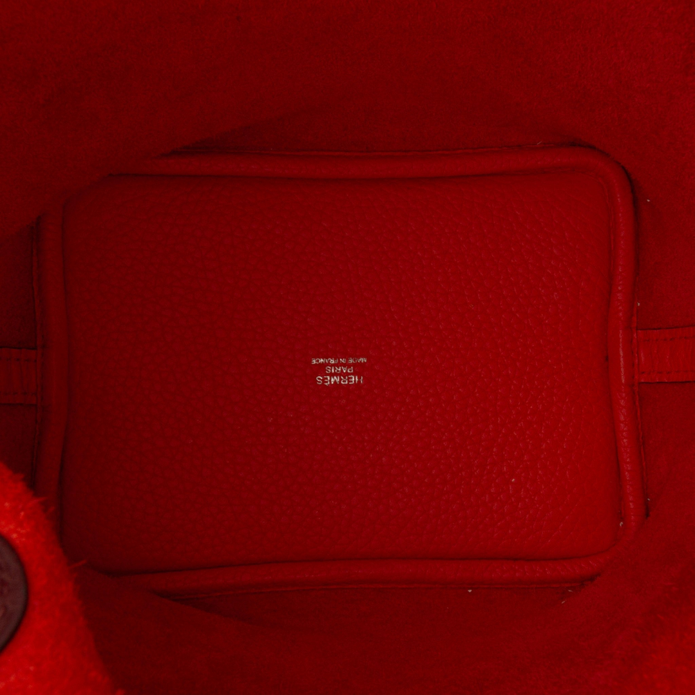 Hermès Picotin 18 Taurillon Clemence Leather Lock Bucket Handbag Orange