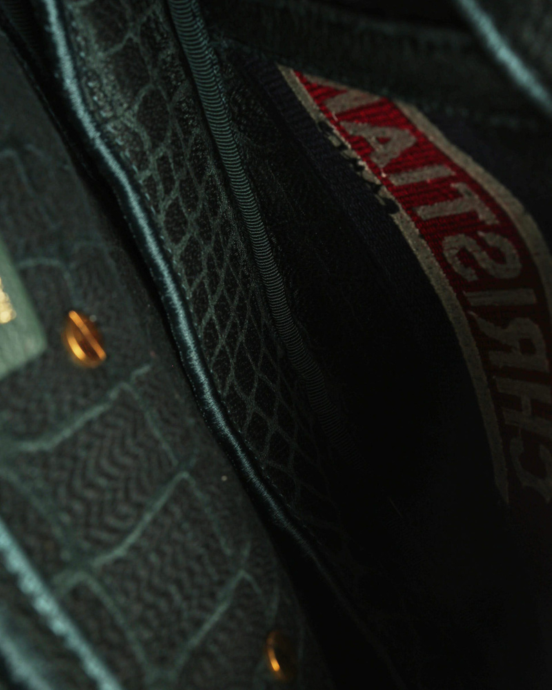 Christian Dior 2021 Embroided Croc Velvet Saddle Bag