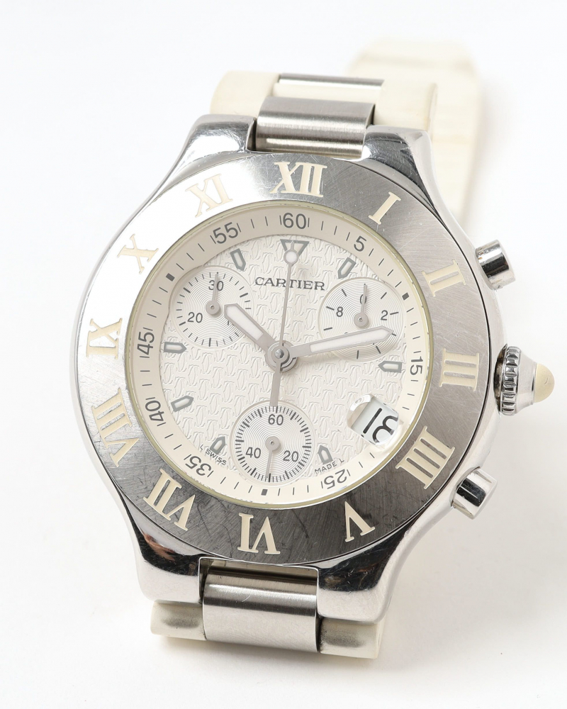 Cartier 21 Chronoscaph 38mm Ref 2424 Watch