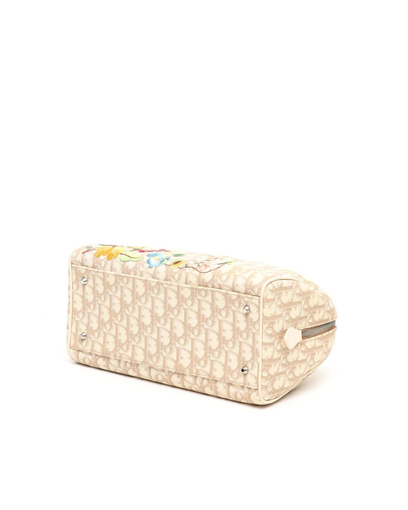 Christian Dior Diorissimo Embroidered Flowers Boston Bag