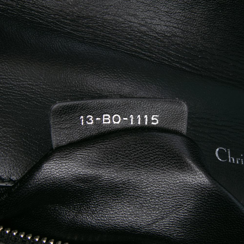Christian Dior B Dior Black Lambskin Leather Leather Medium Studded Lambskin Diorama Flap Italy