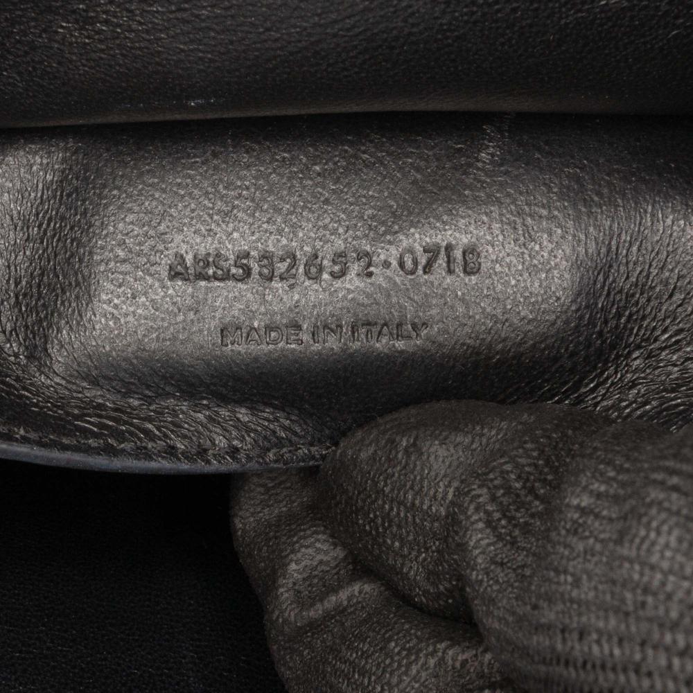 Saint Laurent B Saint Laurent Black Lambskin Leather Leather Medium Chevron Lambskin Monogram Sulpice Bag Italy