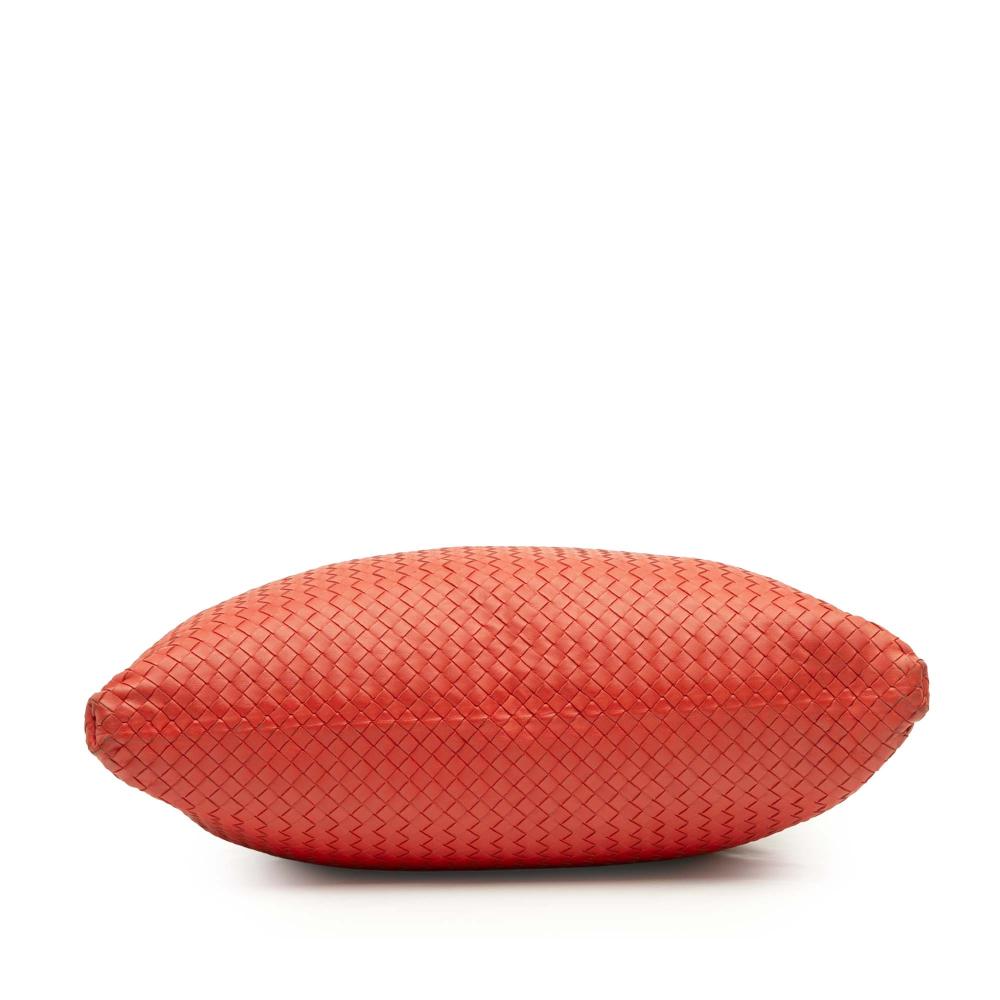 Bottega Veneta B Bottega Veneta Red Nappa Leather Leather Maxi Nappa Intrecciato Convertible Tote Italy