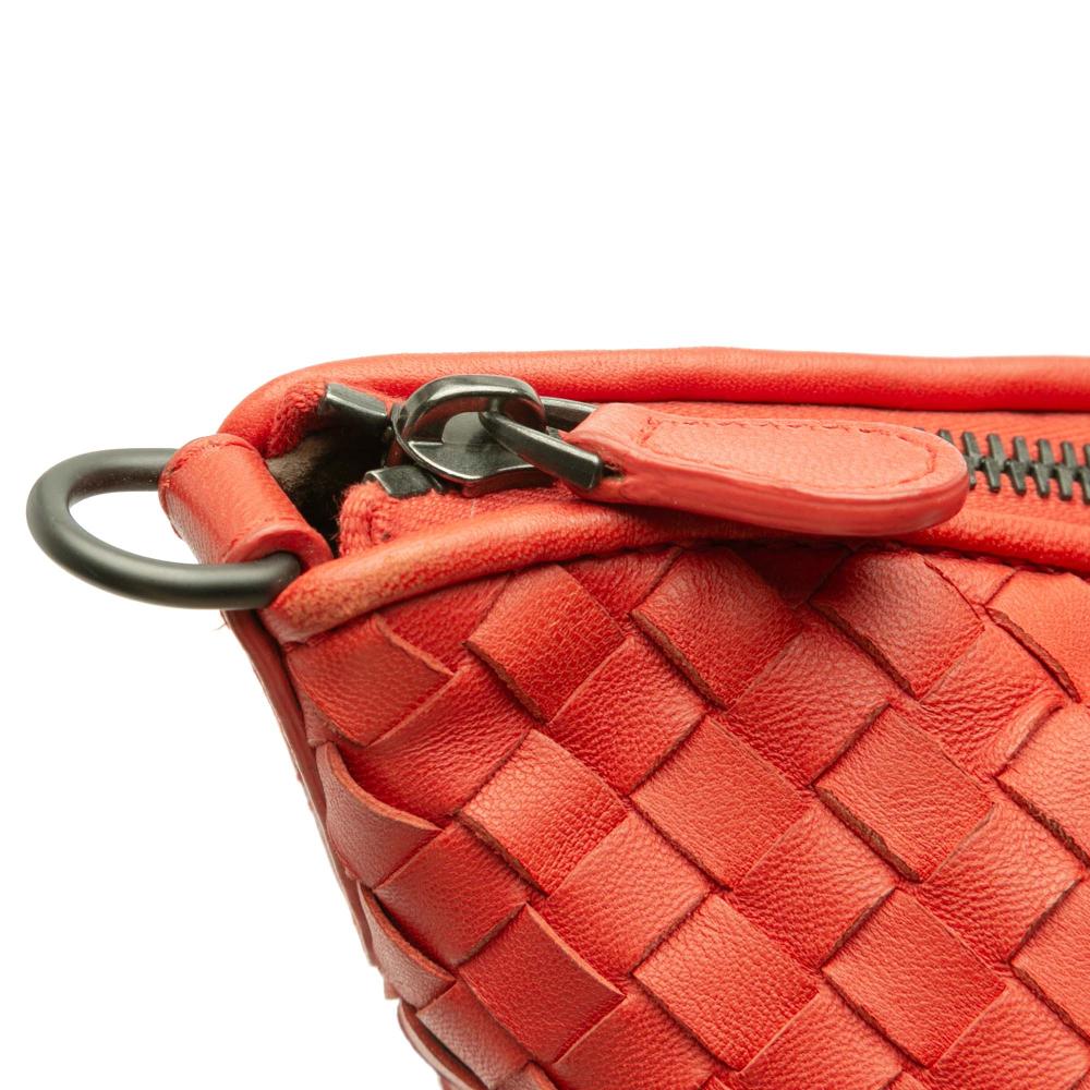 Bottega Veneta B Bottega Veneta Red Nappa Leather Leather Maxi Nappa Intrecciato Convertible Tote Italy