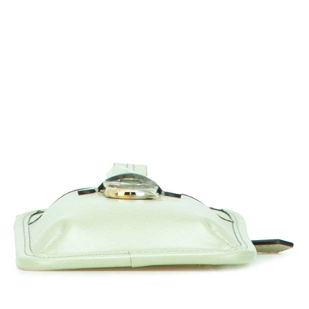 Fendi AB Fendi Green Mint Calf Leather O Lock Phone Pouch Crossbody Italy