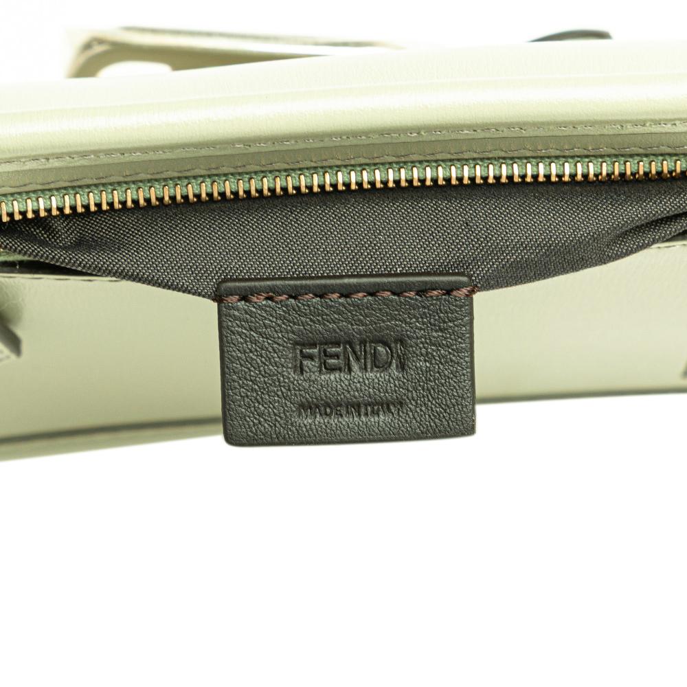 Fendi AB Fendi Green Mint Calf Leather O Lock Phone Pouch Crossbody Italy