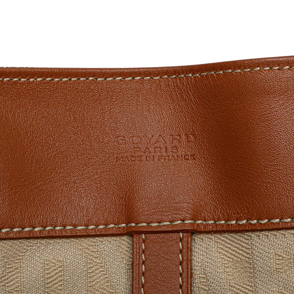 Goyard AB Goyard Black with Brown Coated Canvas Fabric Goyardine Voltaire France