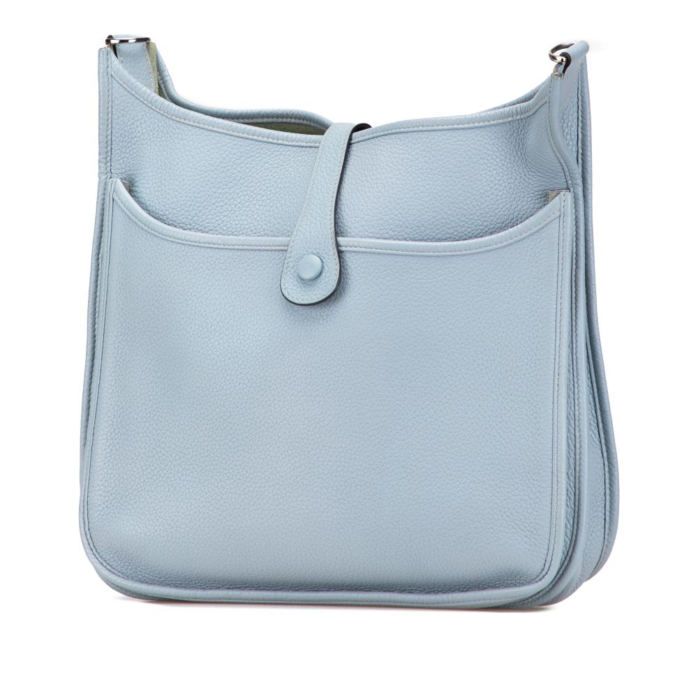 Hermès AB Hermès Blue Light Blue Calf Leather Clemence Evelyne III 33 France
