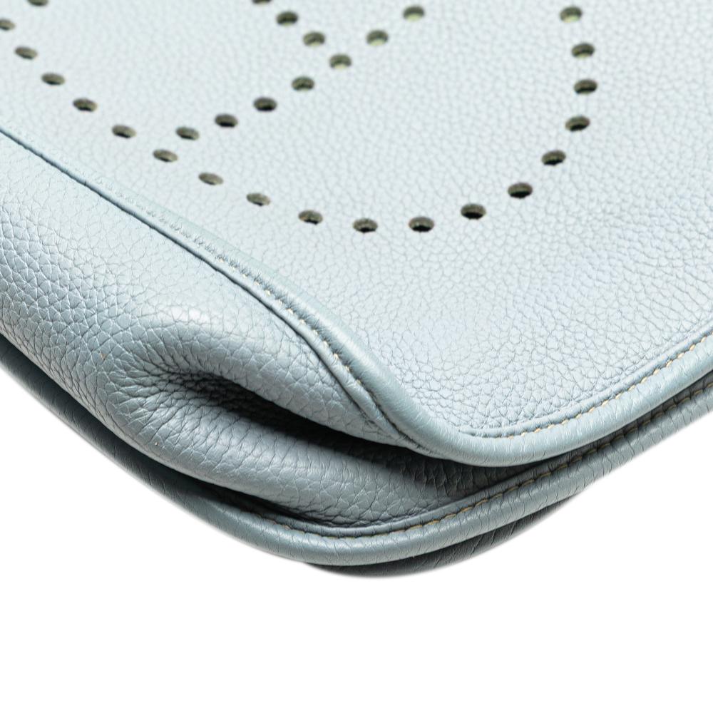 Hermès AB Hermès Blue Light Blue Calf Leather Clemence Evelyne III 33 France