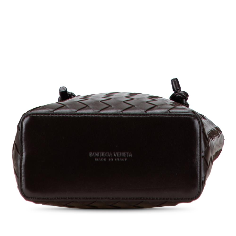 Bottega Veneta AB Bottega Veneta Brown Dark Brown Nappa Leather Leather Mini Nappa Intrecciato Tote Italy