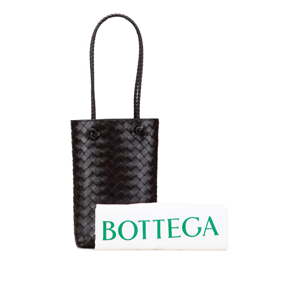 Bottega Veneta AB Bottega Veneta Brown Dark Brown Nappa Leather Leather Mini Nappa Intrecciato Tote Italy