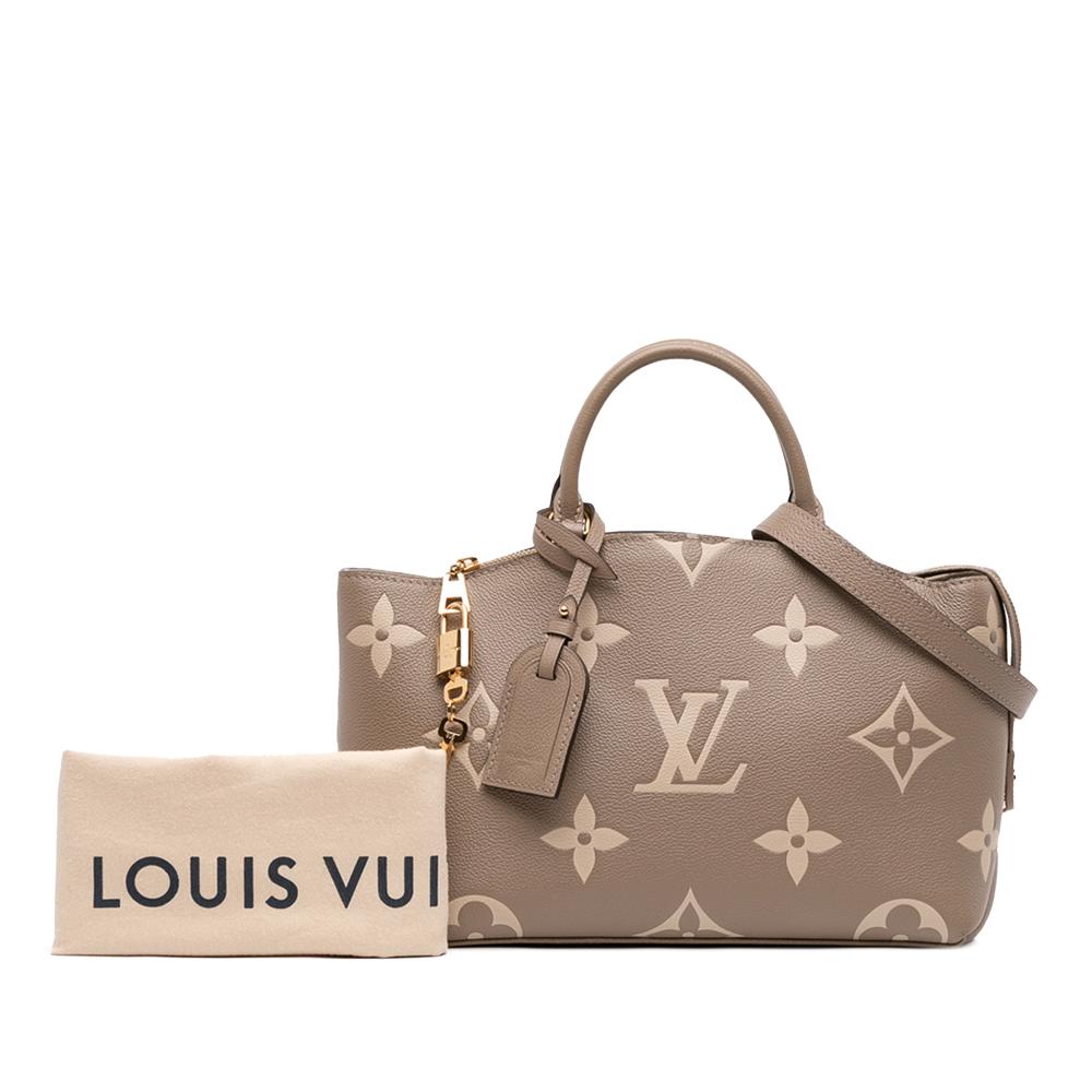 Louis Vuitton B Louis Vuitton Brown Taupe Calf Leather Bicolor Monogram Empreinte Giant Petit Palais Spain