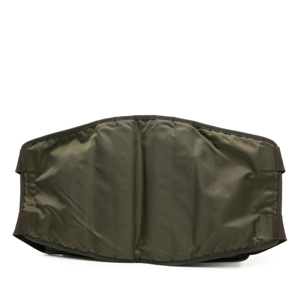 Prada B Prada Brown Dark Khaki Nylon Fabric Tessuto 1999 Tactical Belt Bag Italy