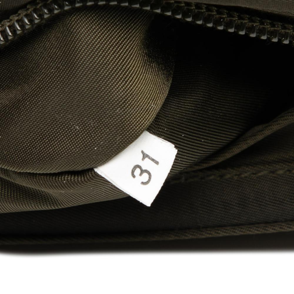Prada B Prada Brown Dark Khaki Nylon Fabric Tessuto 1999 Tactical Belt Bag Italy
