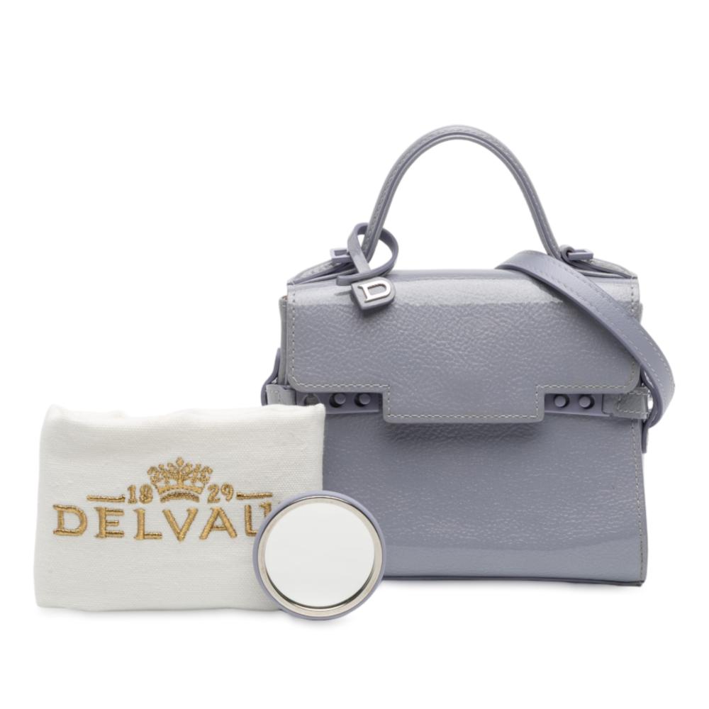 Delvaux B Delvaux Purple Lilac Patent Leather Leather Micro Patent Tempete Satchel France