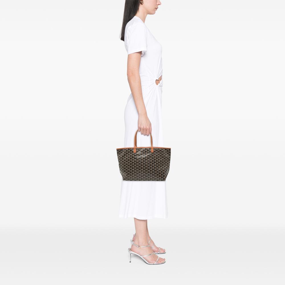 Goyard AB Goyard Black Coated Canvas Fabric Goyardine Saint Louis PM France