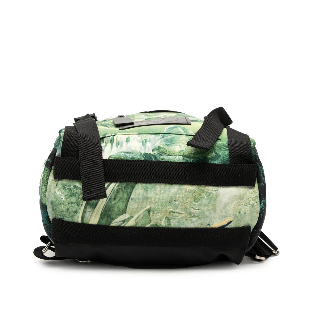 Valentino AB Valentino Green Nylon Fabric Roger Dean Red Dragon Backpack Italy