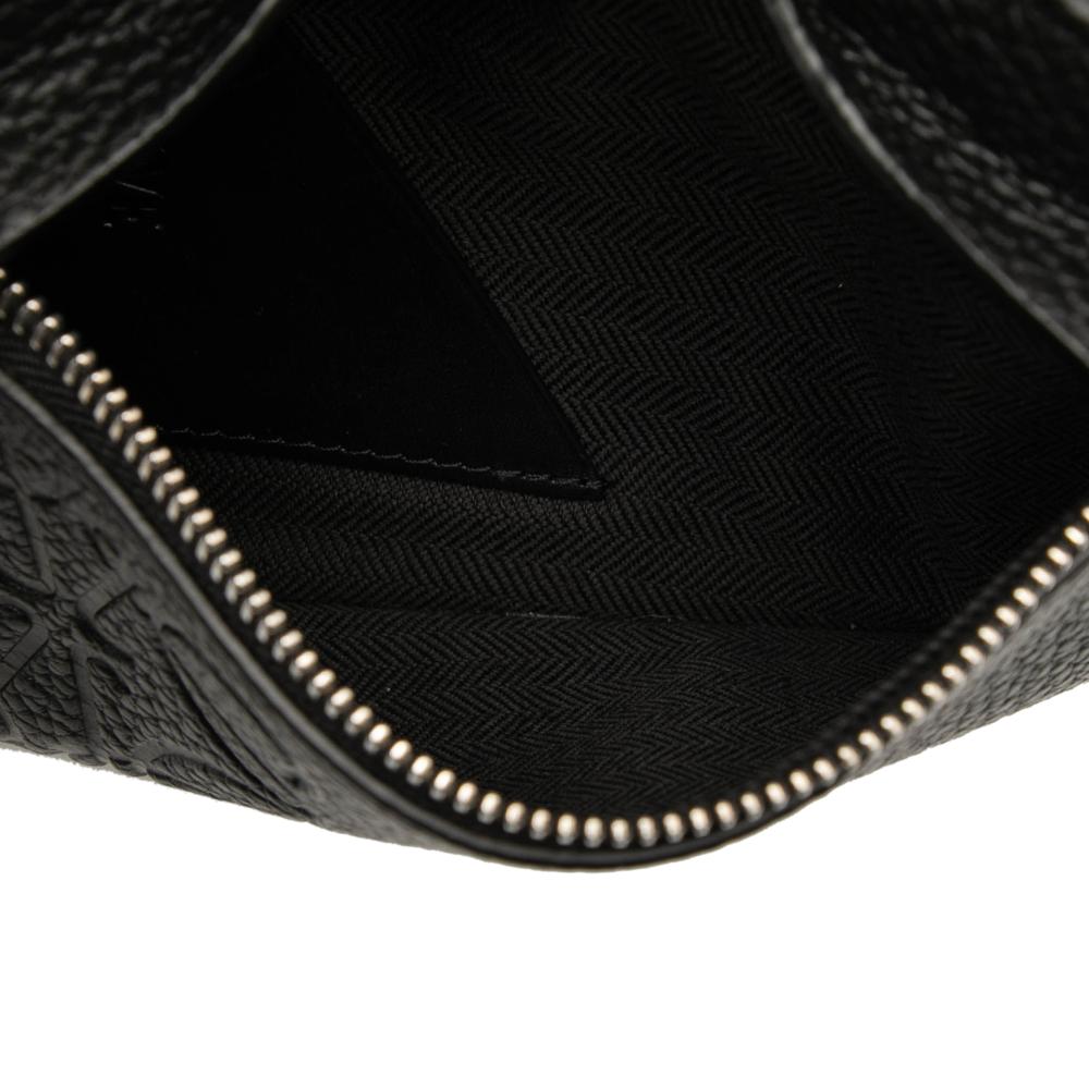 Loewe AB LOEWE Black Calf Leather Grained skin Vertical T Pocket Pouch Spain