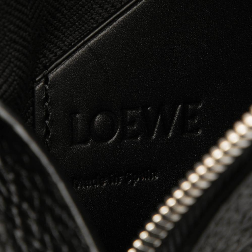 Loewe AB LOEWE Black Calf Leather Grained skin Vertical T Pocket Pouch Spain