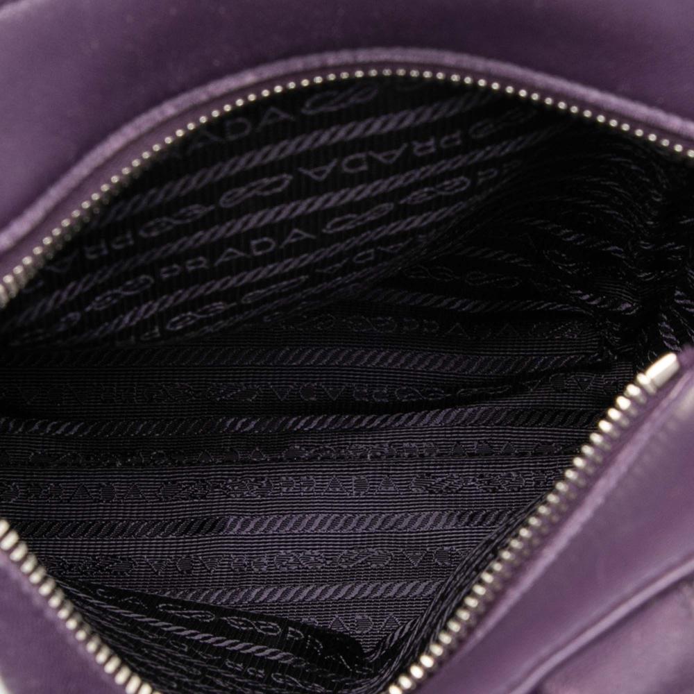 Prada B Prada Purple Nappa Leather Leather Nappa Front Pocket Satchel Italy