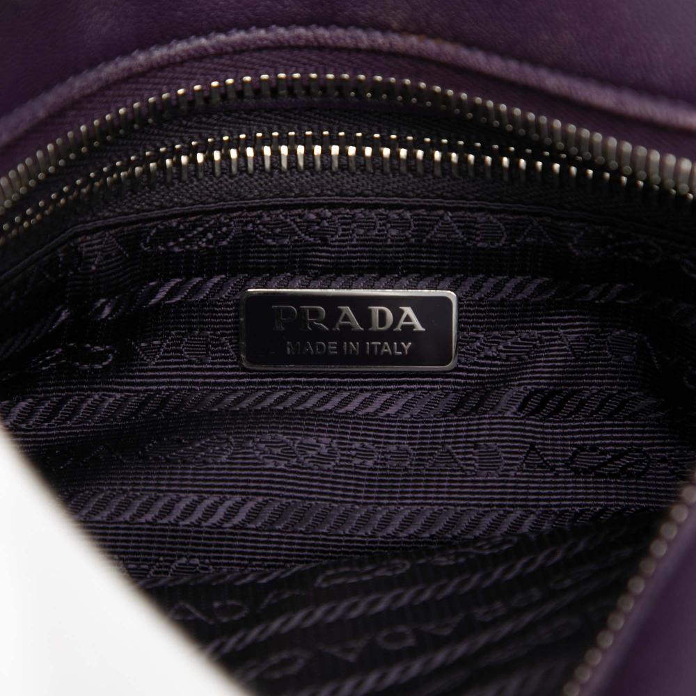 Prada B Prada Purple Nappa Leather Leather Nappa Front Pocket Satchel Italy