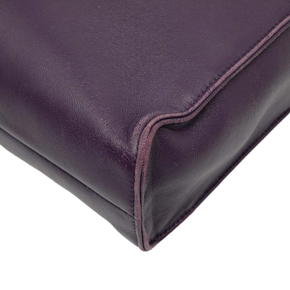 Prada B Prada Purple Nappa Leather Leather Nappa Front Pocket Satchel Italy