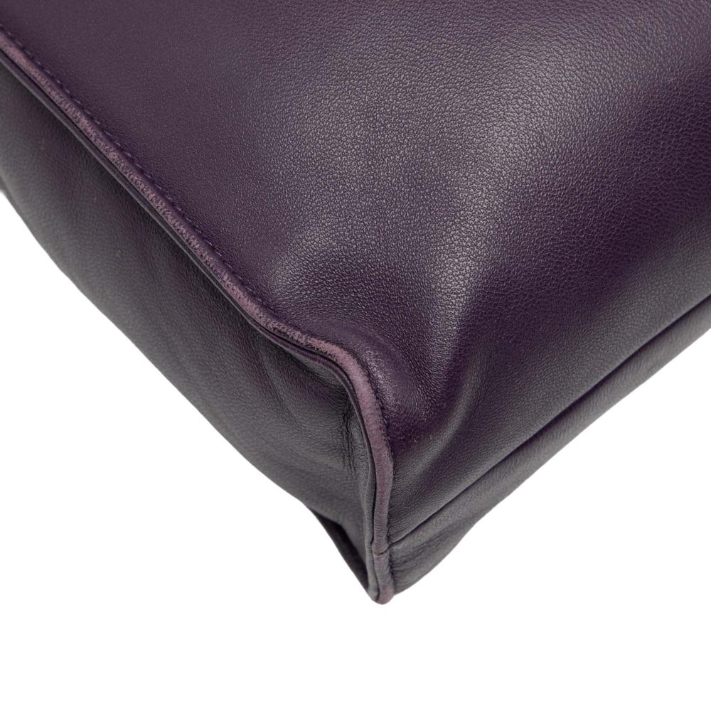 Prada B Prada Purple Nappa Leather Leather Nappa Front Pocket Satchel Italy