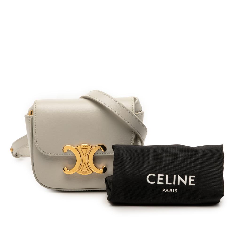 Celine AB Celine Brown Light Beige Calf Leather Mini skin Claude Crossbody Italy