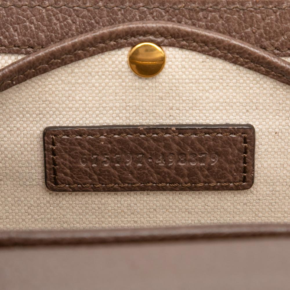 Gucci AB Gucci Brown Beige Canvas Fabric Small Jumbo GG Bamboo 1947 Top Handle Bag Italy