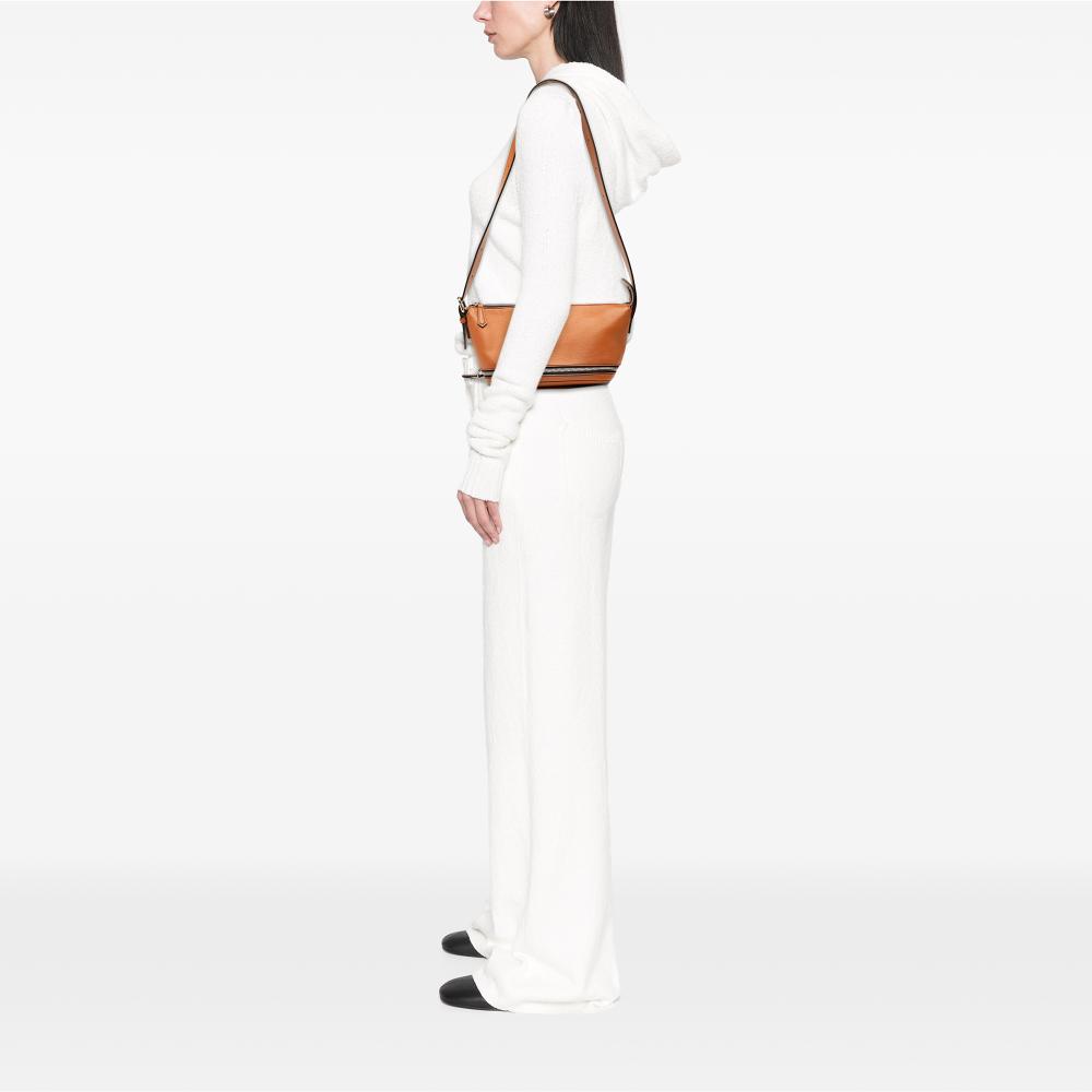 Fendi B Fendi Brown Calf Leather Sarah Coleman Vichy Belt Bag Italy