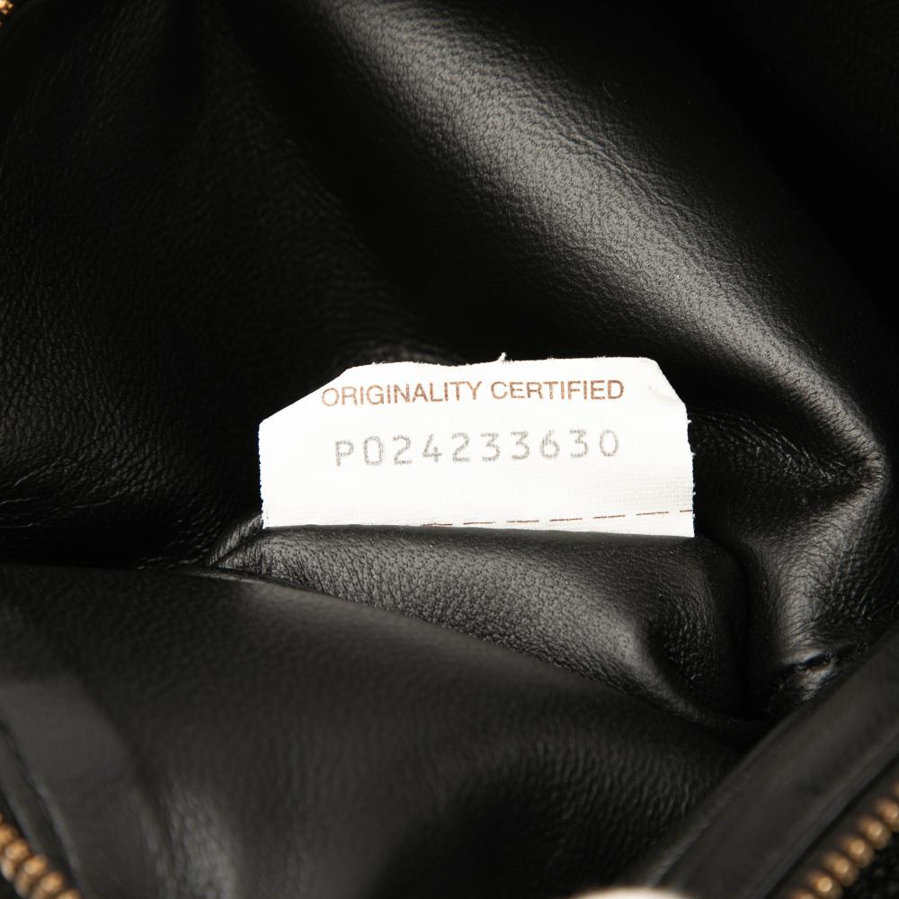 Bottega Veneta AB Bottega Veneta Black Calf Leather Double Zip Chain Crossbody Italy