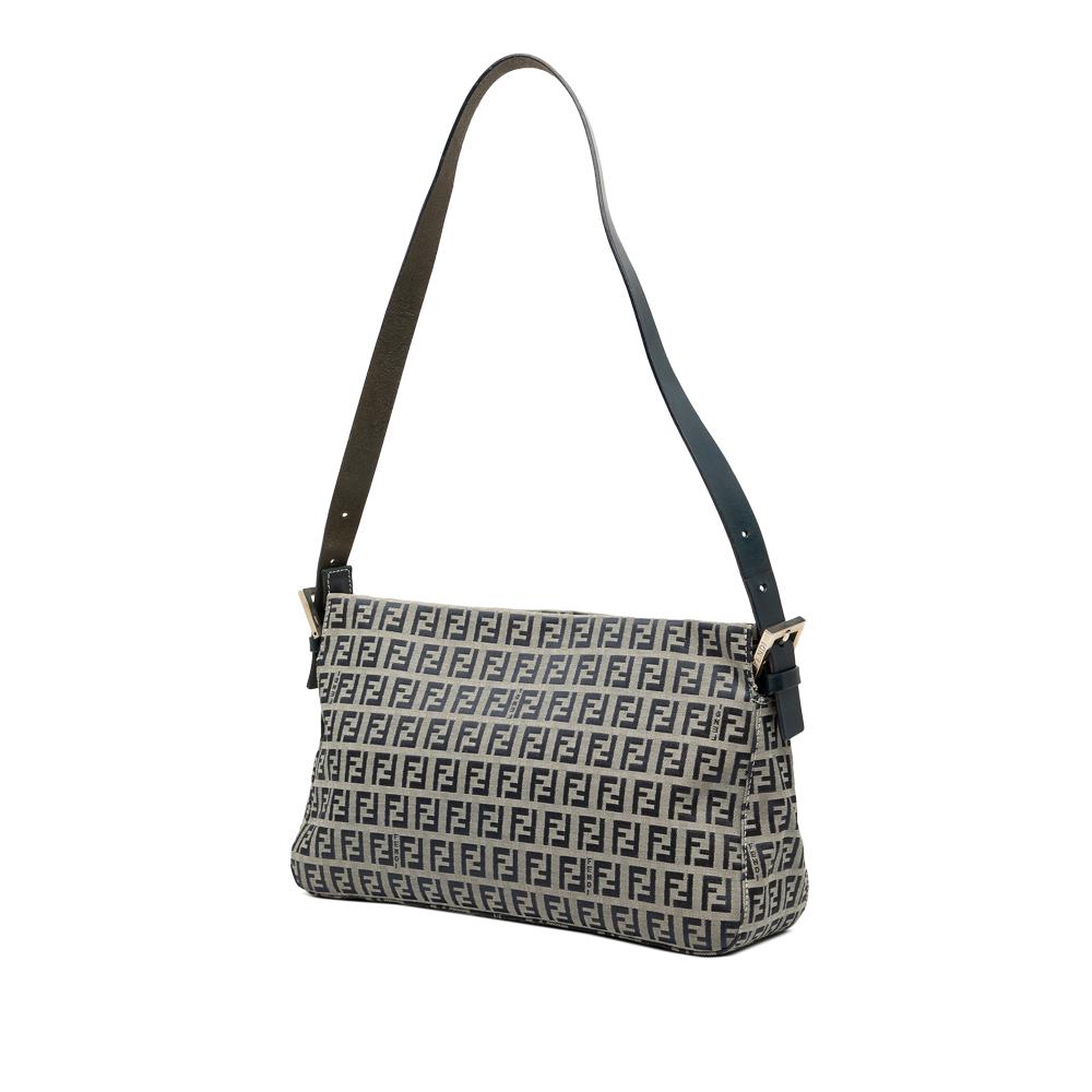 Fendi B Fendi Gray Canvas Fabric Zucchino Shoulder Bag Italy