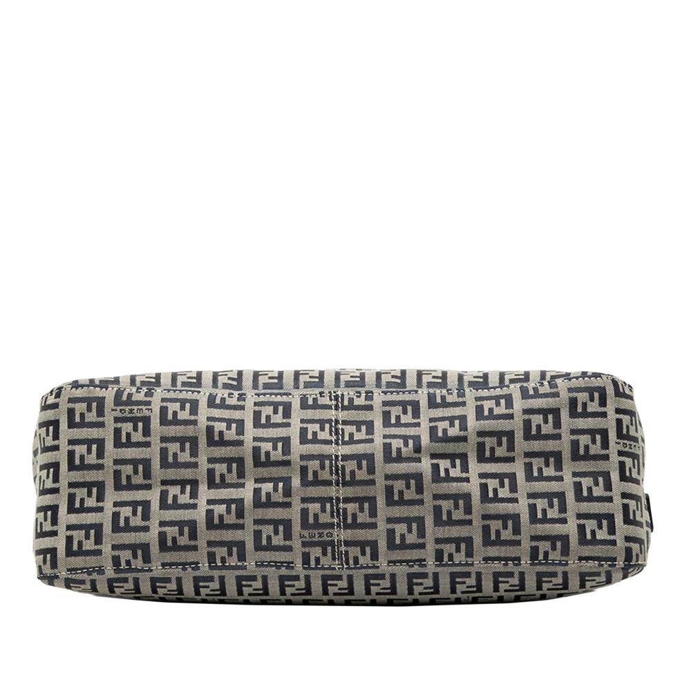 Fendi B Fendi Gray Canvas Fabric Zucchino Shoulder Bag Italy