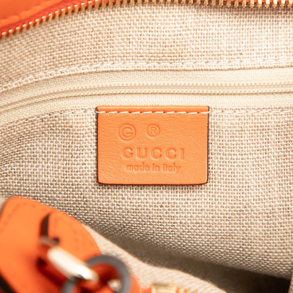 Gucci AB Gucci Orange Calf Leather Small Microguccissima Bree Satchel Italy