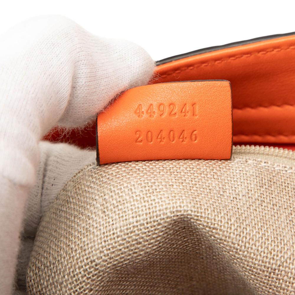 Gucci AB Gucci Orange Calf Leather Small Microguccissima Bree Satchel Italy