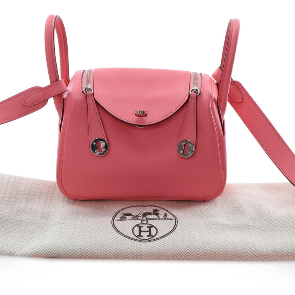 Hermès AB Hermès Pink Blush Calf Leather Mini Swift Lindy 20 France