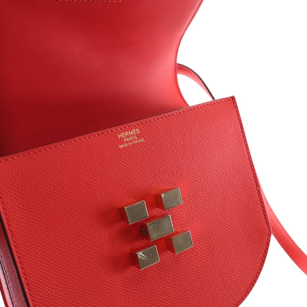 Hermès AB Hermès Red Calf Leather Epsom Mosaique Au 24 17 France