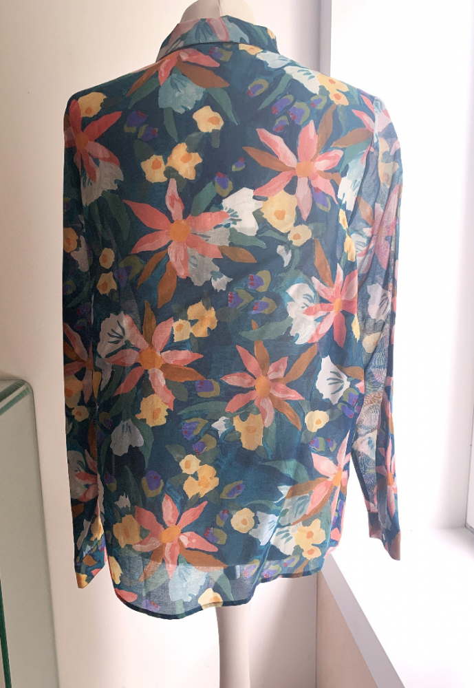 Sézane Chemise 'Pierro', Imprimé Amarilys, mit Seidenanteil *Neu*