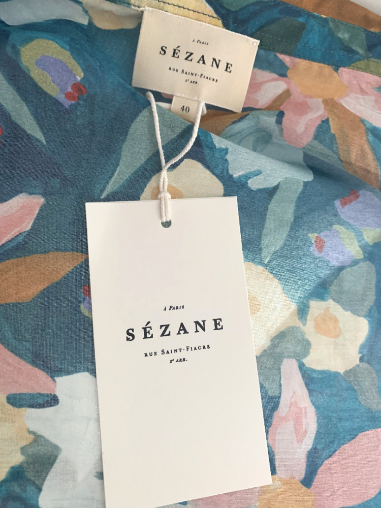 Sézane Chemise 'Pierro', Imprimé Amarilys, mit Seidenanteil *Neu*