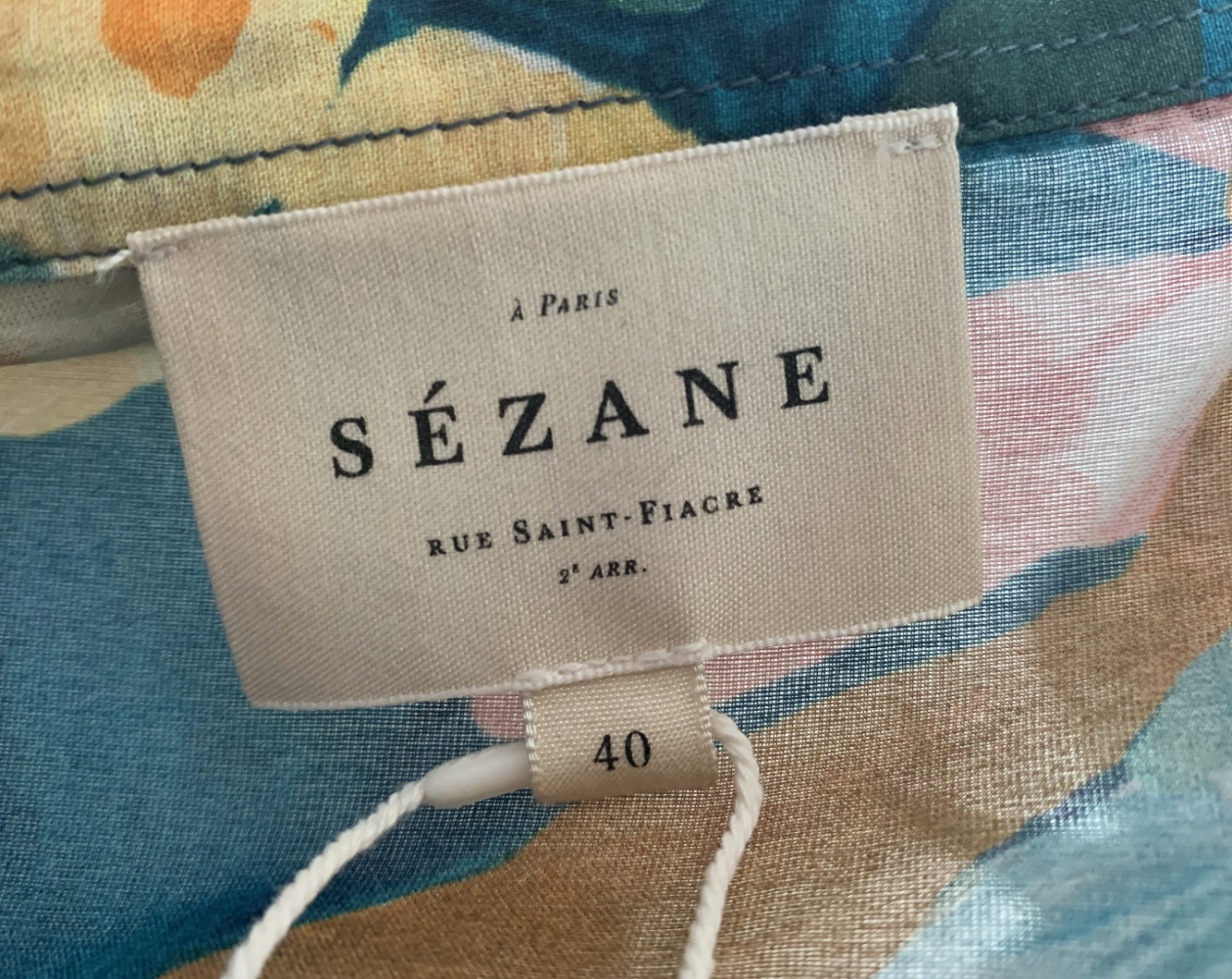 Sézane Chemise 'Pierro', Imprimé Amarilys, mit Seidenanteil *Neu*
