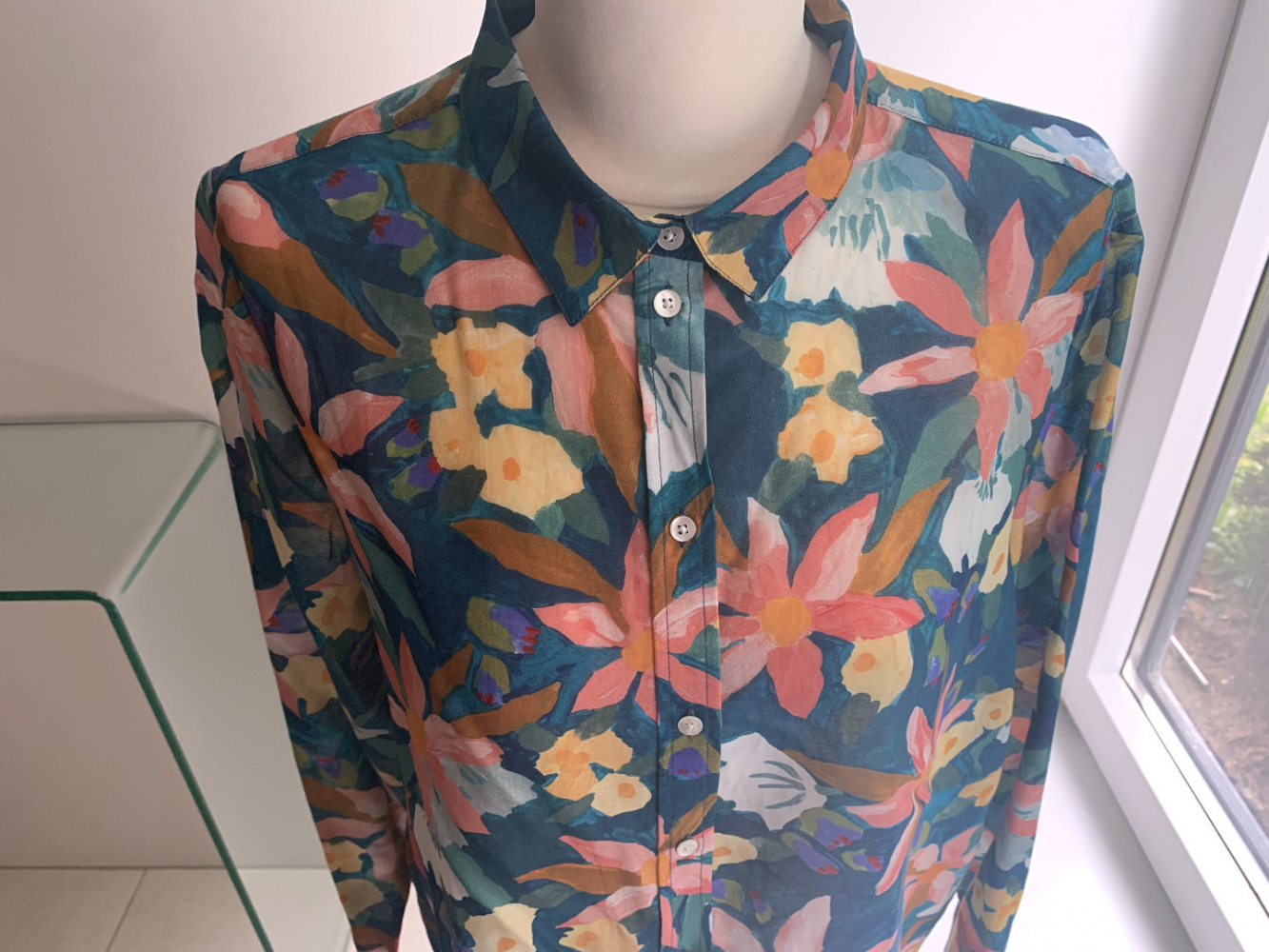 Sézane Chemise 'Pierro', Imprimé Amarilys, mit Seidenanteil *Neu*